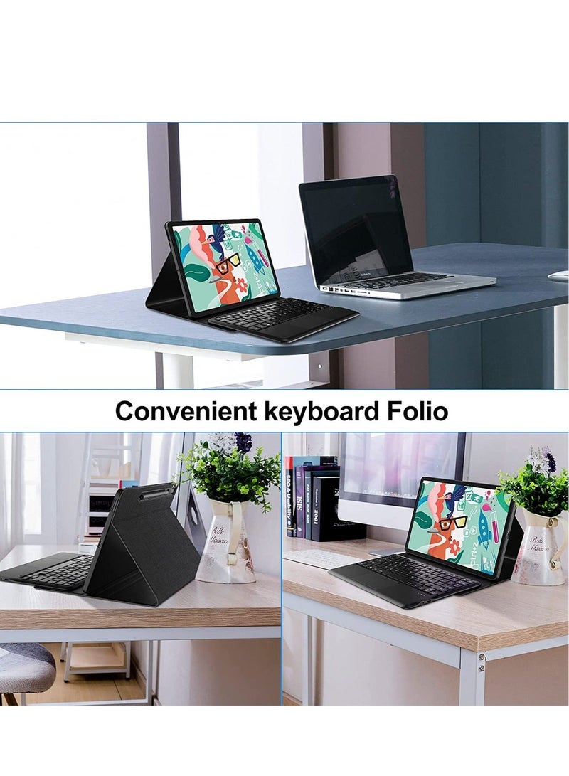 Galaxy Tab S7 FE Keyboard Case 12.4" 2021, Wireless Detachable Keyboard + Folio Smart PU Case Cover Auto Sleep/Wake Magnetic for Samsung Galaxy Tab S7 FE 2021 (SM-T730/T736B) (Black) - Image 2
