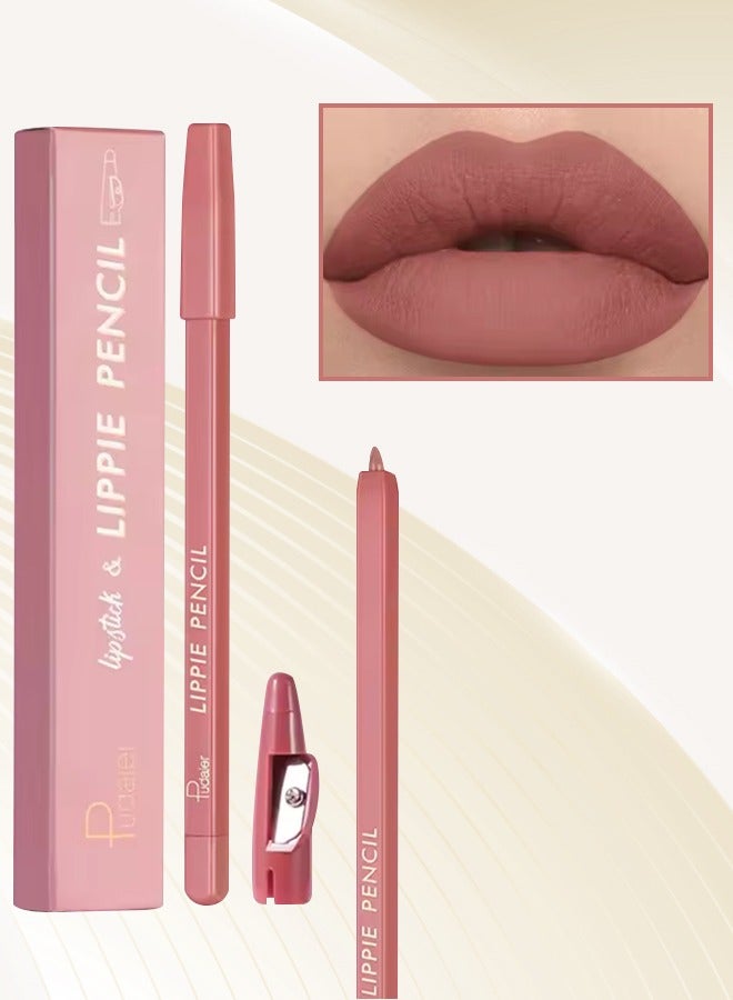 pudaier Lippie Pencil Lipstick with Sharpener Soft Lipliner Pencil Easy to Use Lip Makeup Lip Liner Pencil Matte Waterproof Long Lasting Lipstick Lip Contour Makeup Lip Set Full Color 07 - Image 1