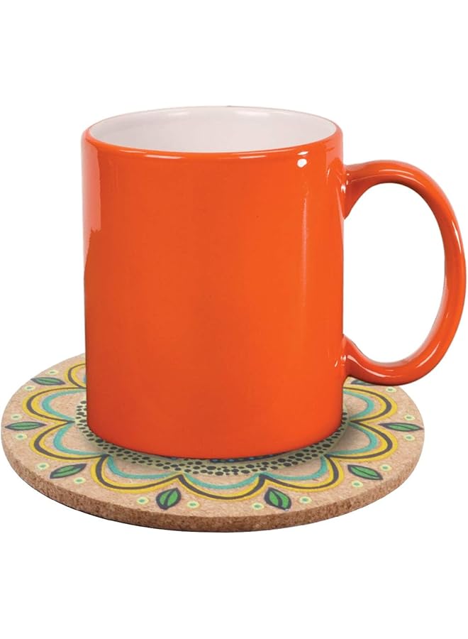 erorex Cork Coasters For Drinks 8 Pieces Of Natural Absorbent Cork Cup Mat Heat Resistant Drink Coaster 4 Styles For Kinds Of Cups With 2 Pieces Of Organza Bags 4 Inches - Image 3