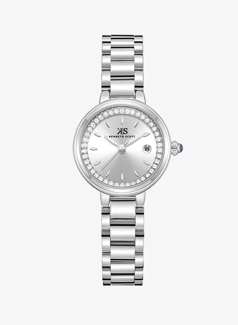 Kenneth Scott Stainless Steel Analog Watch K23542-SBSS - 28 mm