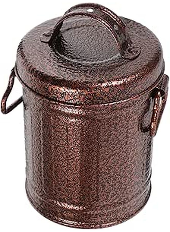 Retro Metal Ashtray With Lid Portable Galvanized Iron Bucket For Outdoor Smoking - Image 1