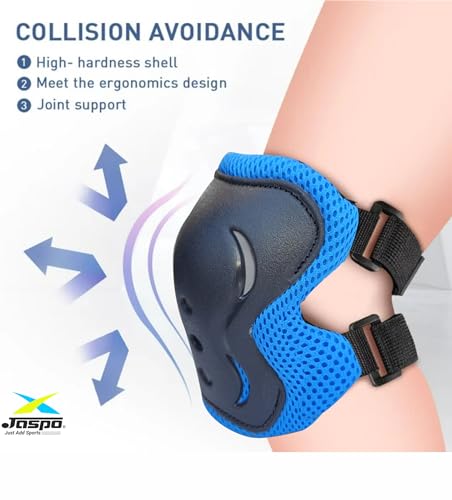Jaspo Sx 4 Ultra Protective Set for Skating, Cycling Helmet Set with Knee Pads Elbow Pads Wrist Guards, Adjustable Helmet, Protective Gear Set for Bicycle Roller Skating Skateboarding (M, Color-Black) - Image 5