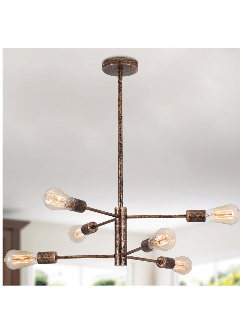 Modern Antique Bronze 6-Lights Sputnik Chandeliers, Farmhouse Vintage Rustic Ceiling Pendant Lighting Fixture, Industrial Semi Flush Mount Hanging Light for Living Room Dining Bedroom Kitchen - pzsku/Z5E946FFD56B664EBAF5FZ/45/_/1719901022/cb1f9aa7-10c7-474c-8290-73e6f103718a