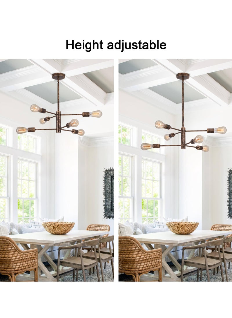 Modern Antique Bronze 6-Lights Sputnik Chandeliers, Farmhouse Vintage Rustic Ceiling Pendant Lighting Fixture, Industrial Semi Flush Mount Hanging Light for Living Room Dining Bedroom Kitchen - pzsku/Z5E946FFD56B664EBAF5FZ/45/_/1719901062/f61aaa38-f2c8-4f78-80e8-7646e59fac2c