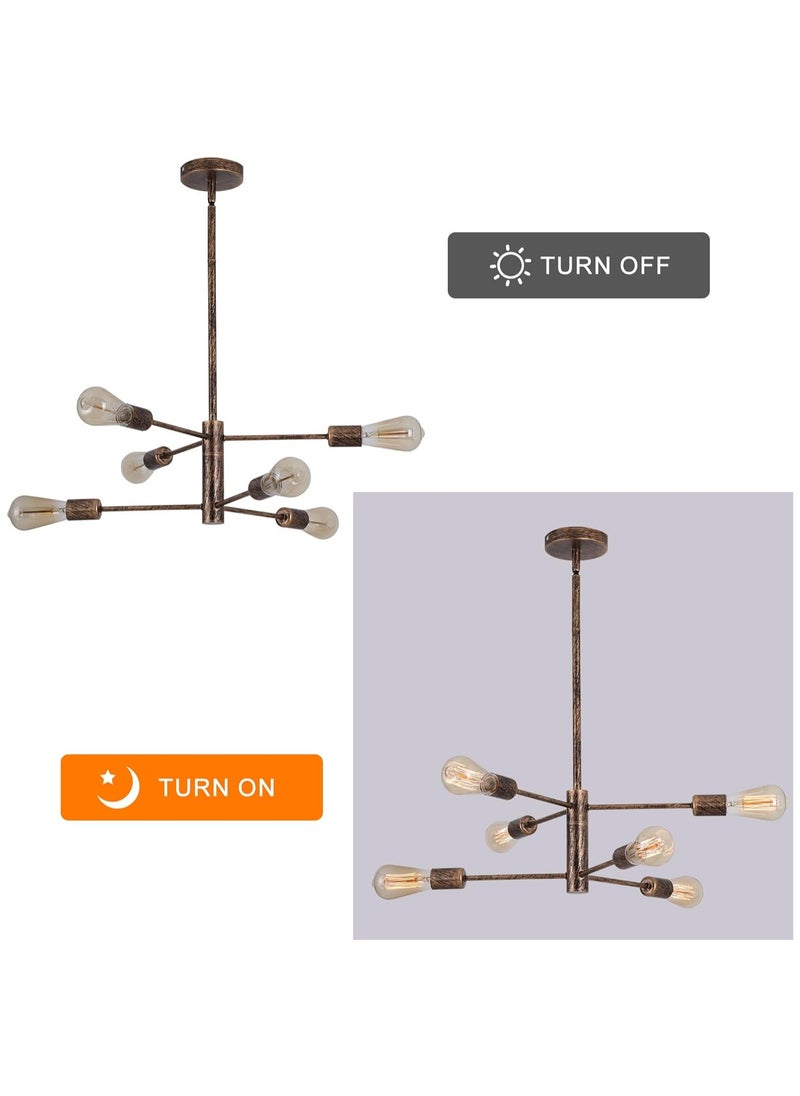 Modern Antique Bronze 6-Lights Sputnik Chandeliers, Farmhouse Vintage Rustic Ceiling Pendant Lighting Fixture, Industrial Semi Flush Mount Hanging Light for Living Room Dining Bedroom Kitchen - pzsku/Z5E946FFD56B664EBAF5FZ/45/_/1729152568/0e9383bf-e8cc-4c87-9ba1-05d876de4d7f