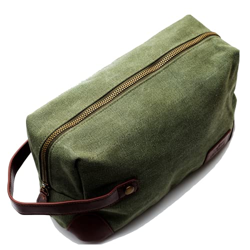 Vetelli Vintage Canvas Toiletry Bags, Travel In Style, Waterproof Canvas Dopp Kits, Durable (Marco) (Green) - Image 3