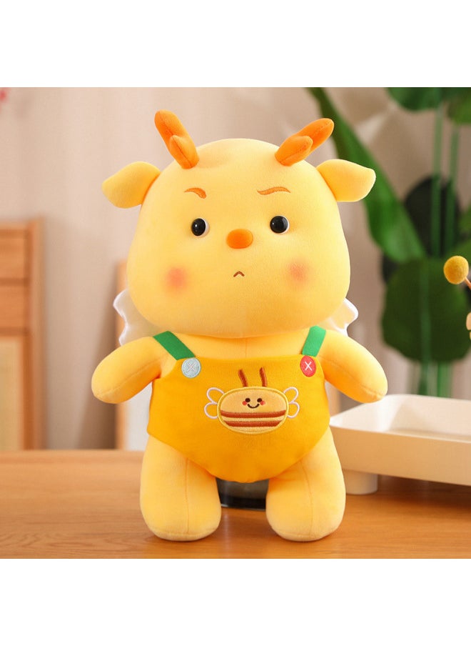Generic - Dragon Year Mascot Doll Yellow Puff Doll Doudou Dragon Plush Toy Zodiac Dragon Year Gift For Boys And Girls-Specifications:Dou Dou Long Huang-Color:34cm - Image 1