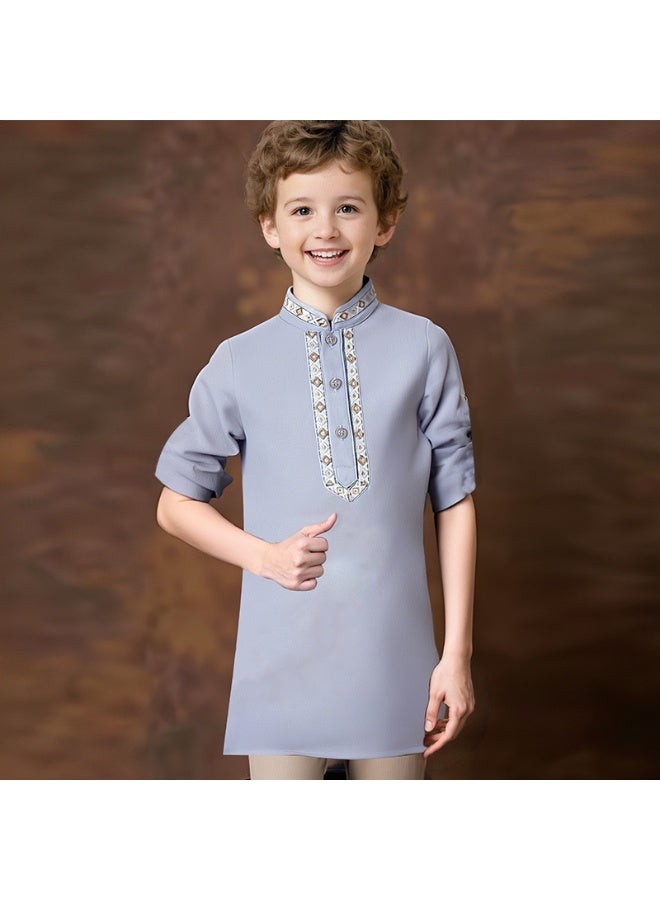 طقم رداء مزخرف للأطفال الأولاد بأسلوب عربي - Image 2