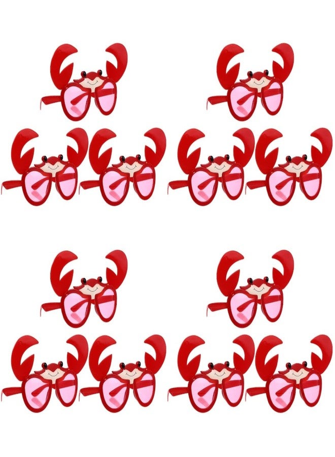 BESTOYARD 12 Pcs Luau Party Funny Sunglasses Crab Tropical Glasses for Hawaiian Luau Party, Beach, Summer, Halloween, Graduation Decorations Beach Photo Booth Props - Image 1
