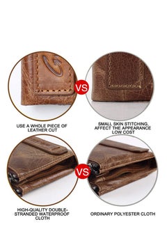 KASTWAVE Mens Wallet, Vidence Leather Wallet for Men Slim RFID Blocking Wallet with 7 Card Slots Coin Pocket, Flip Wallet with Banknote Compartments, Ideal for Travel  - Image 4