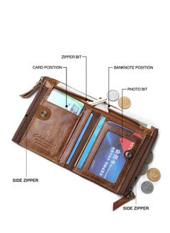 KASTWAVE Mens Wallet, Vidence Leather Wallet for Men Slim RFID Blocking Wallet with 7 Card Slots Coin Pocket, Flip Wallet with Banknote Compartments, Ideal for Travel  - Image 2