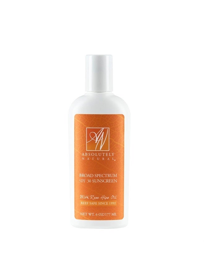 Absolutely Natural لوشن واقي من الشمس معدني SPF 30 مع زيت وردة المسك، خالي من القسوة وآمن للشعاب المرجانية، مصنوع في الولايات المتحدة - Image 1