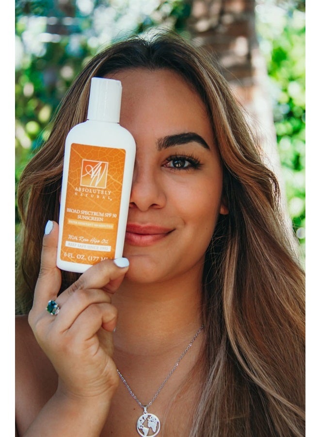 Absolutely Natural لوشن واقي من الشمس معدني SPF 30 مع زيت وردة المسك، خالي من القسوة وآمن للشعاب المرجانية، مصنوع في الولايات المتحدة - Image 2