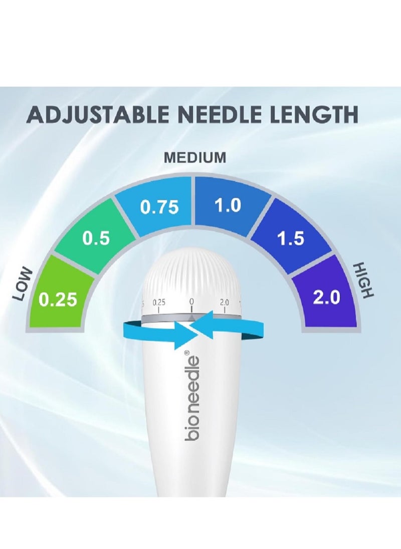 bio needle - Bio 120 Needles Derma Stamp Adjustable 0.25-2mm Microneedle for Acne Scars and Wrinkles - Image 1