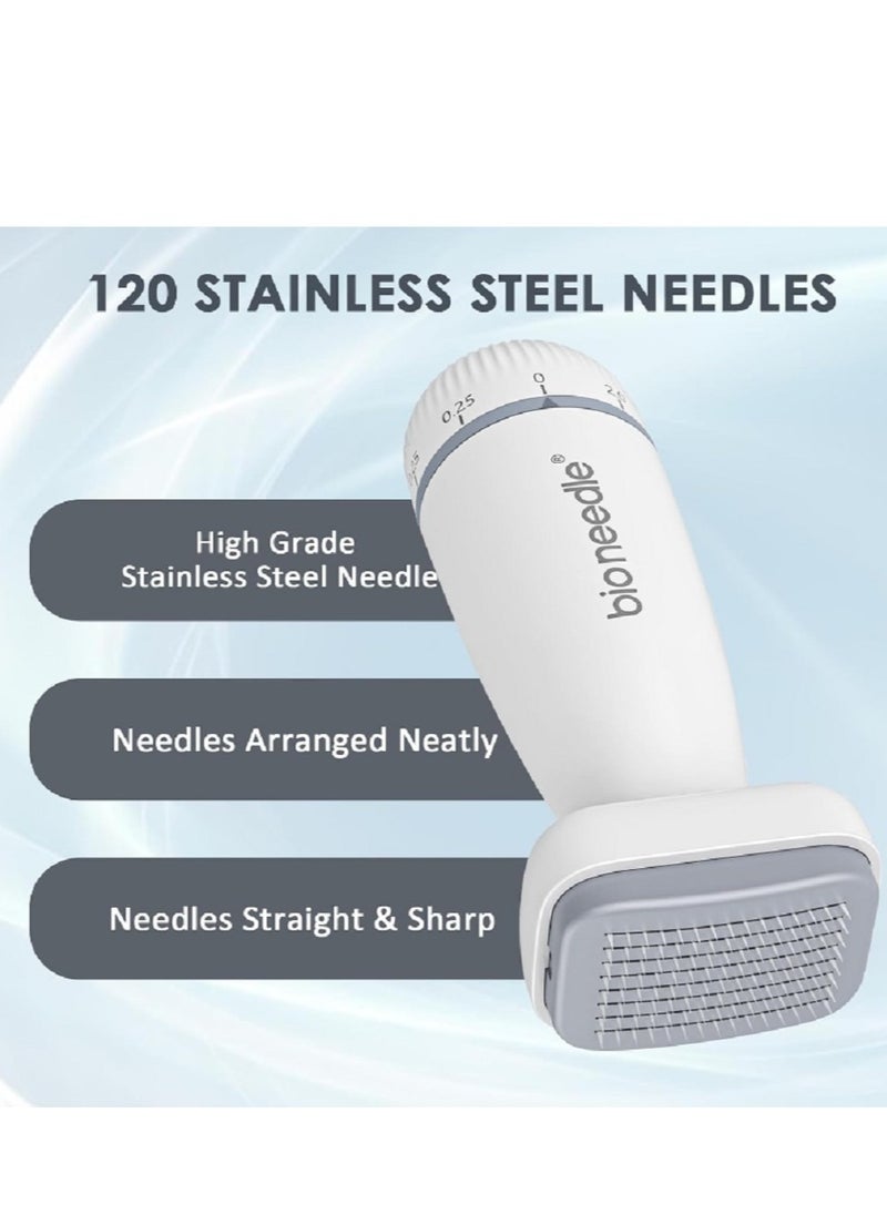 bio needle - Bio 120 Needles Derma Stamp Adjustable 0.25-2mm Microneedle for Acne Scars and Wrinkles - Image 1