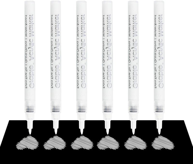 Grabie 6 White Acrylic Paint Markers, 0.7mm Extra Fine Tip Acrylic Paint Pens for Drawing, Coloring Books for Adults - Image 2