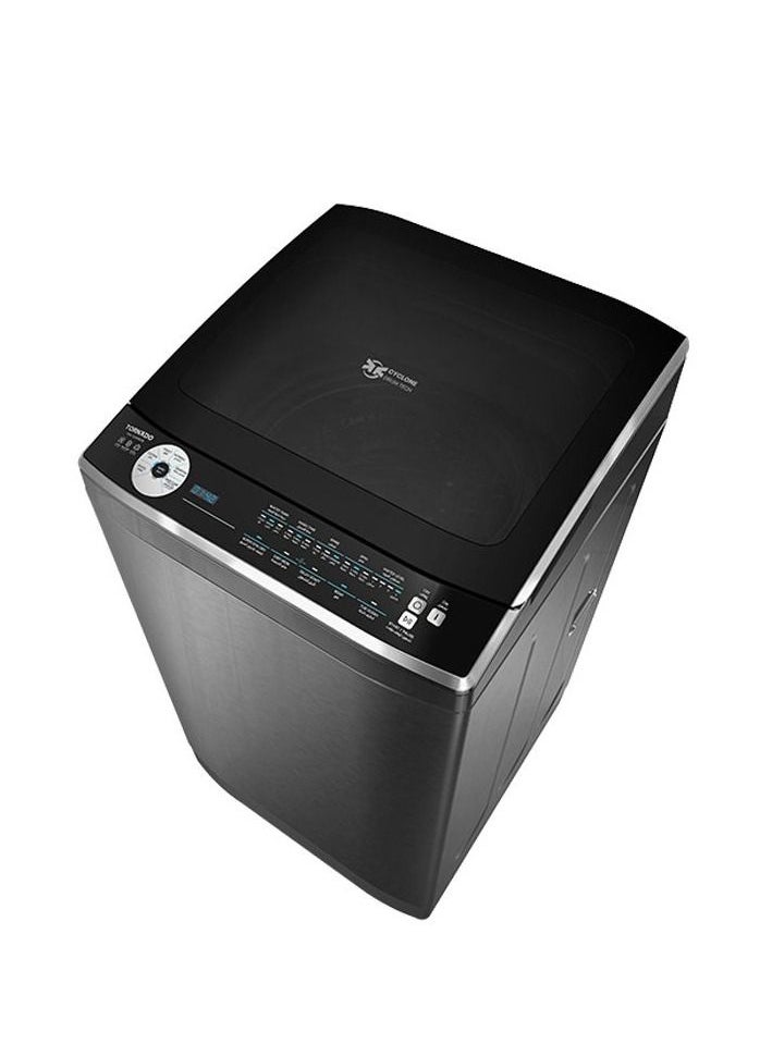 TORNADO Washing Machine Top Automatic 9 Kg, Pump, Dark Silver TWE-TLN09RDS  - Image 1