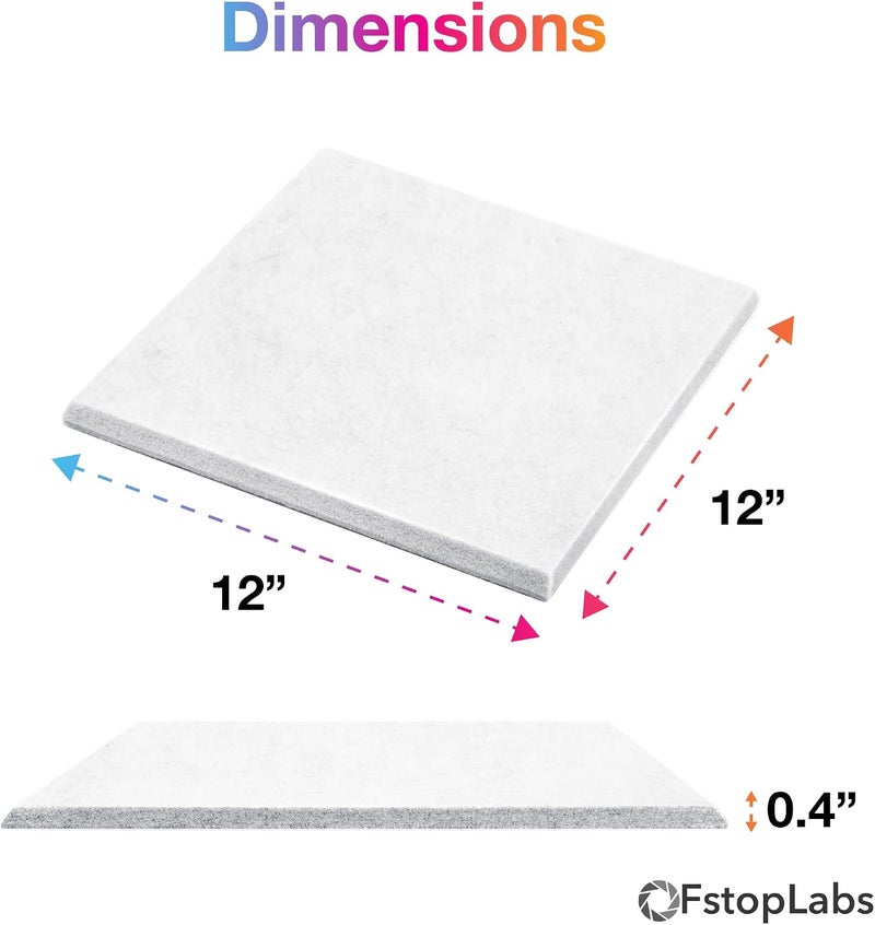 Fstop Labs 0.4" X 12" X 12" Acoustic Foam Panels, Sound Absorbing Panel, Beveled Edge Tiles Soundproof Foam Insulation, Soundproof Wall Panels - Image 5