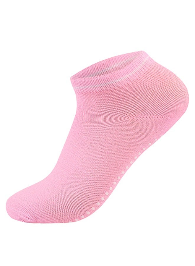 Generic 2 Pairs Non Slip Skid Socks for Women, Short Cotton i-Skid Socks for Show Athletic Pilates Ballet Barre Yoga Socks (Purple Pink) - Image 3