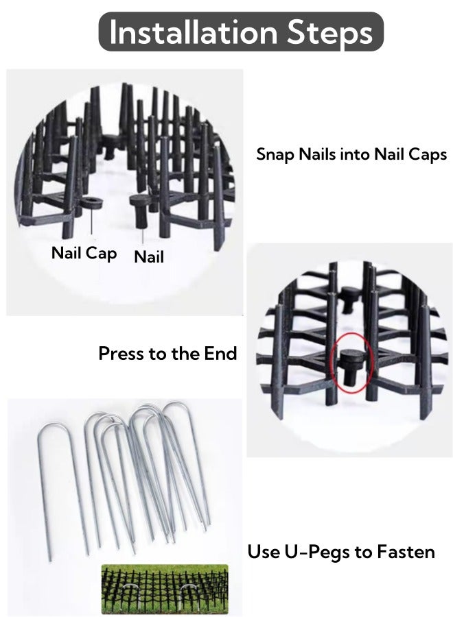 Cat Scat Mat with Spikes, 19 x 5in Cat Spike Mat Cuttable Cats Deterrent Mat to Keep Cats & Other Animals Away from Furniture, Plants - Image 3