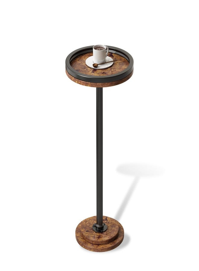 LINGMI Small Side Table, Round Martini Drink Table for Small Spaces, Modern Accent Stand with Solid Metal Leg, Nightstand with Weighted Base Pedestal for Living Room, Bedroom and Office - Image 1