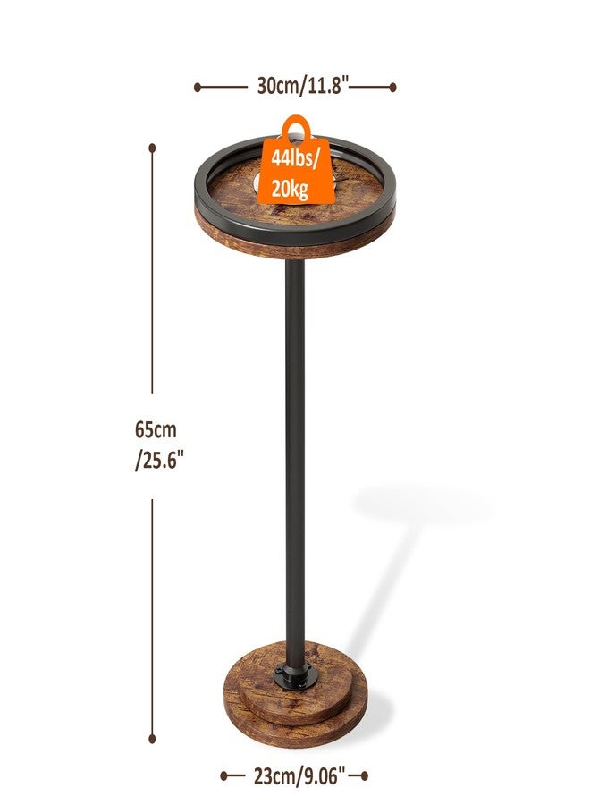 LINGMI Small Side Table, Round Martini Drink Table for Small Spaces, Modern Accent Stand with Solid Metal Leg, Nightstand with Weighted Base Pedestal for Living Room, Bedroom and Office - Image 3