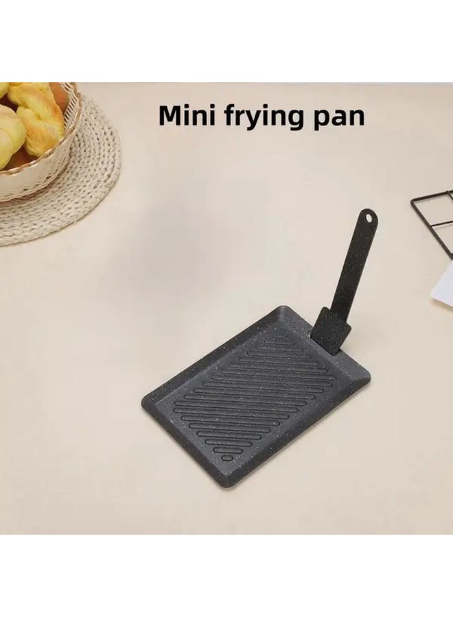 Mini Black Baking Pan Non Stick Griddle Portable Rectangular Outdoor Cooking Plate For Barbecue Meat Grilling And Picnics - Image 1