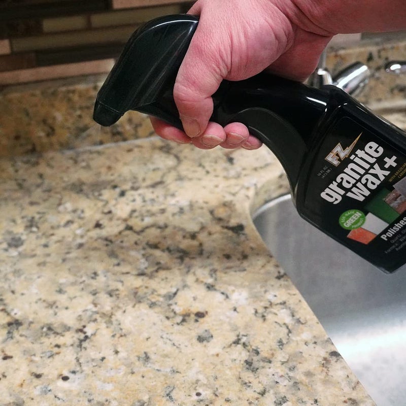 FZ Granite Wax Plus - Granite Cleaner and Polish, Hard Water Stain Remover, Kitchen Cleaner and Bathroom Cleaner - Streak-Free Shine, Carnauba Wax, Banana Scent, 16 oz - Image 2