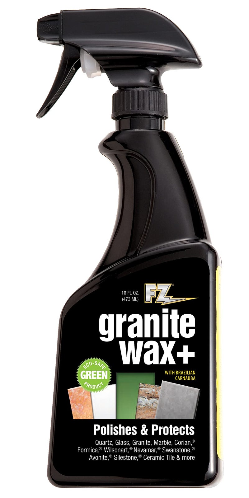 FZ Granite Wax Plus - Granite Cleaner and Polish, Hard Water Stain Remover, Kitchen Cleaner and Bathroom Cleaner - Streak-Free Shine, Carnauba Wax, Banana Scent, 16 oz - Image 1