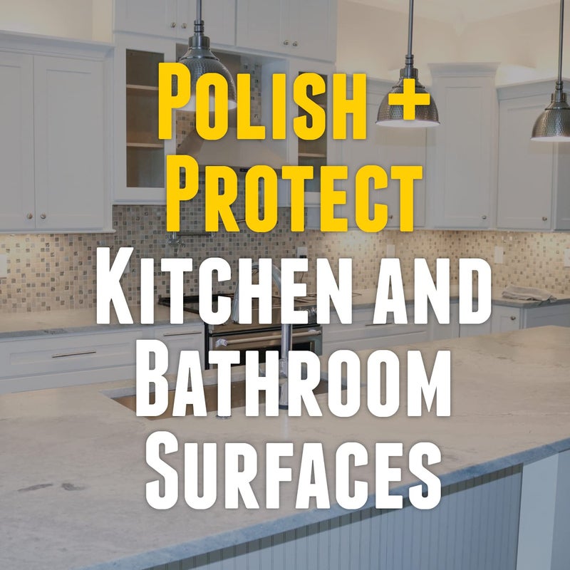 FZ Granite Wax Plus - Granite Cleaner and Polish, Hard Water Stain Remover, Kitchen Cleaner and Bathroom Cleaner - Streak-Free Shine, Carnauba Wax, Banana Scent, 16 oz - Image 5