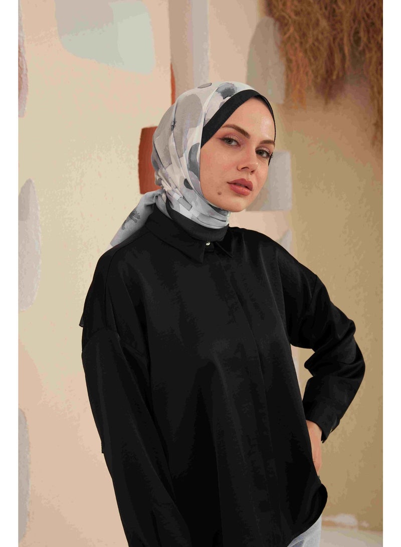 Ipekhan Comfort Cotton Shawl | Carnation Floral Design - Black -3027-09 - Image 5