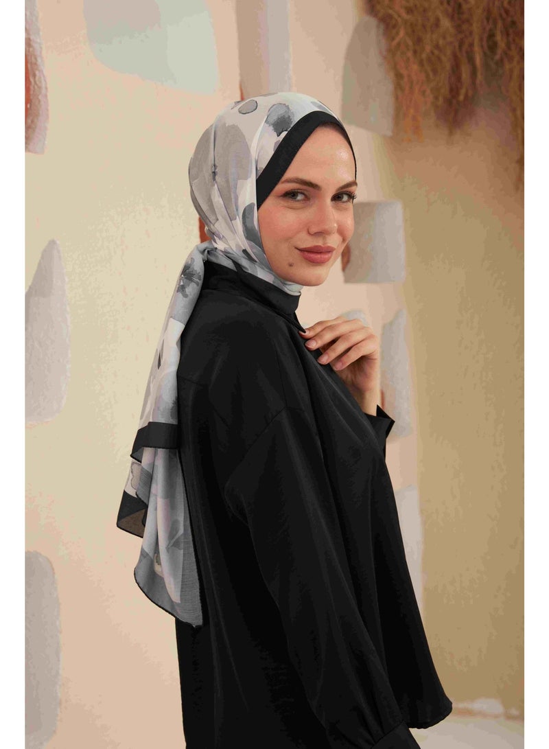 Ipekhan Comfort Cotton Shawl | Carnation Floral Design - Black -3027-09 - Image 3