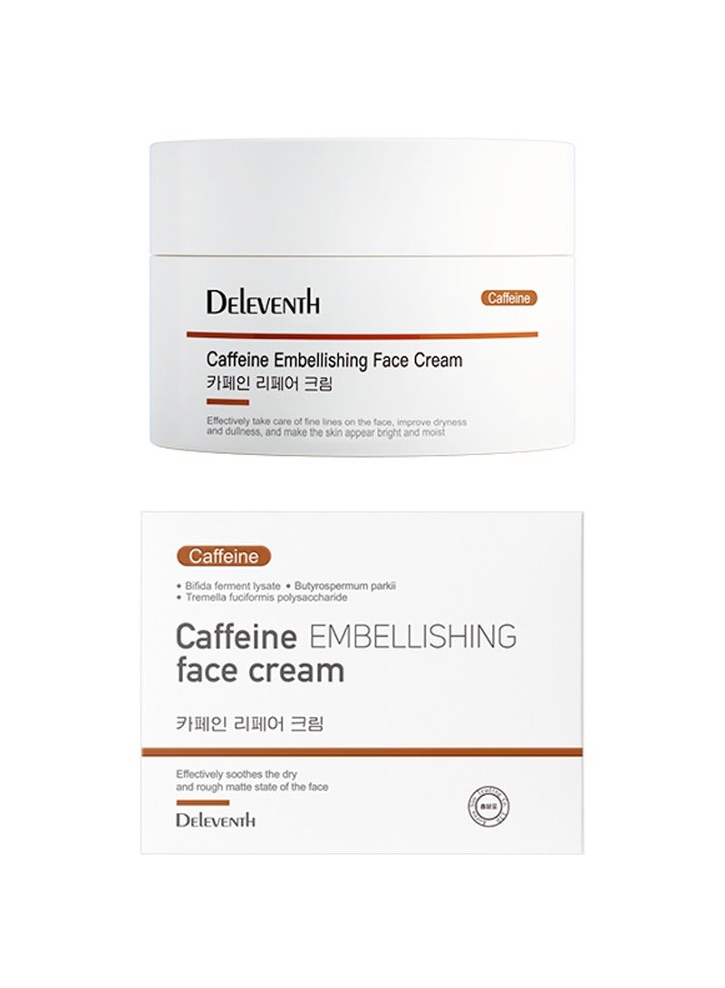 DEleventh Korean Brand Caffeine Embellishing Face Cream 30g / Anti-Aging, with Sodium Hyaluronate & Magnolia Extract, Hydrates, Reduces Wrinkles, Dark Circles, Puffiness & Brightens Skin for a Youthful Glow - Image 1
