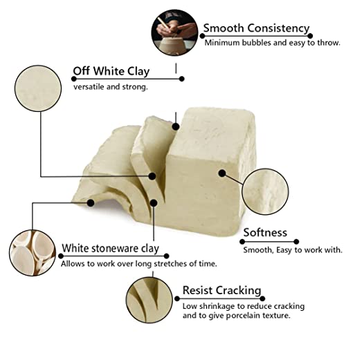 Old Potters Mid High Fire White Stoneware Clay for Pottery | Cone 5-10 | Ideal for Wheel Throwing, Hand Building, Sculpting | Great for All Skill Levels | Greenware Clay, 10 lbs. - Image 2