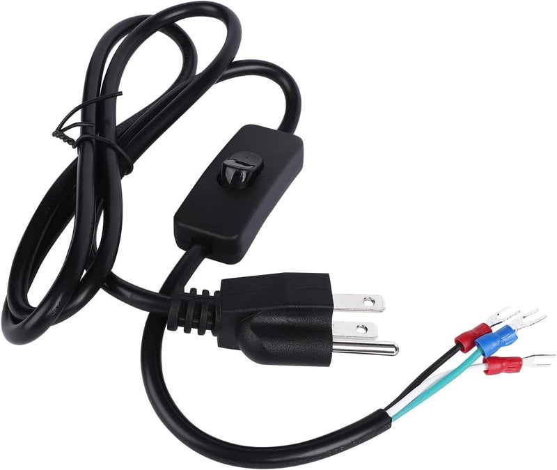 DROK 4FT Power Cable 3 Prong Grounding Plug, AC Power Cord Extension Cord with Switch On/Off and Fork Terminal Connectors, AC/DC Adapter 18 AWG for Electrical Testing, AC to DC Converter 110V to 12V - Image 2