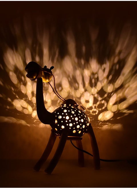 Table Lamp in Shape of Camel  made from Coconut Shell