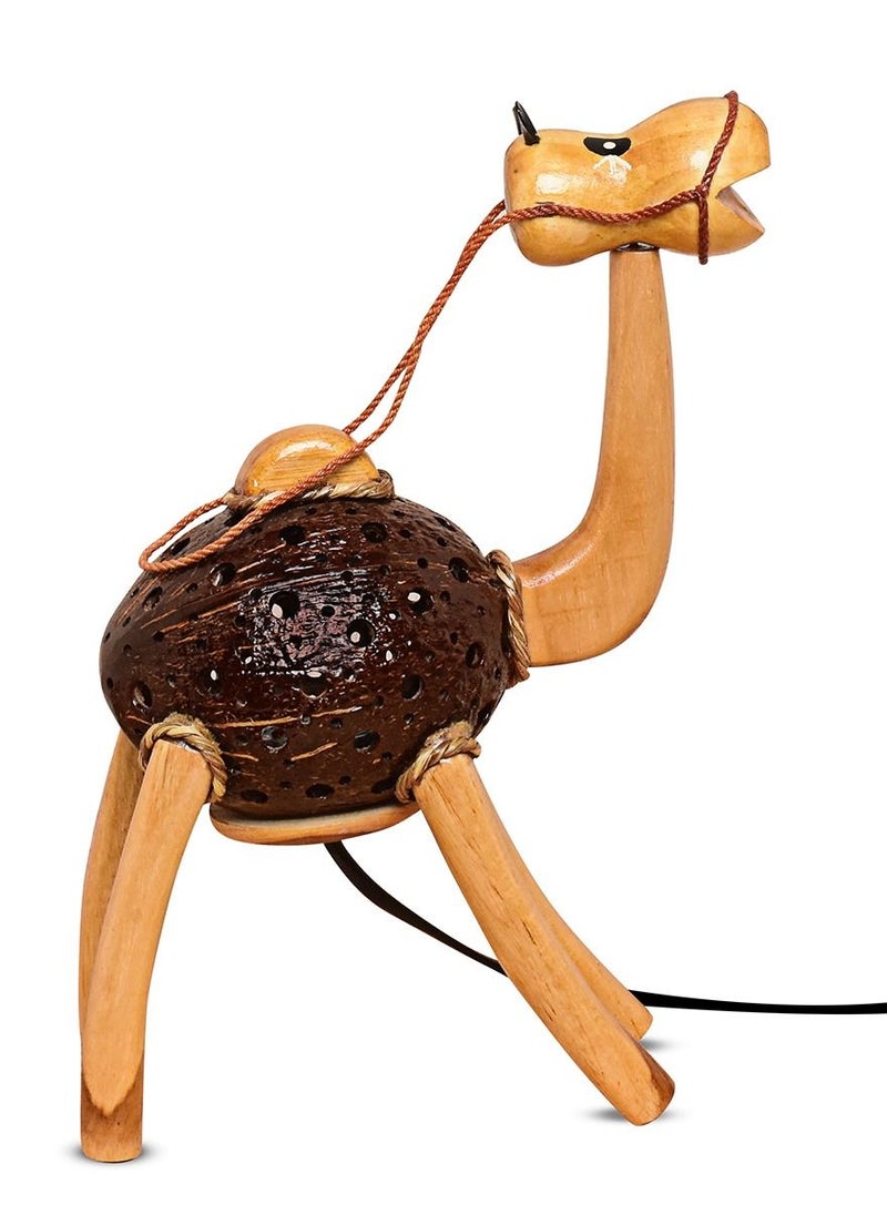 N & H Table Lamp in Shape of Camel  made from Coconut Shell  - Image 2