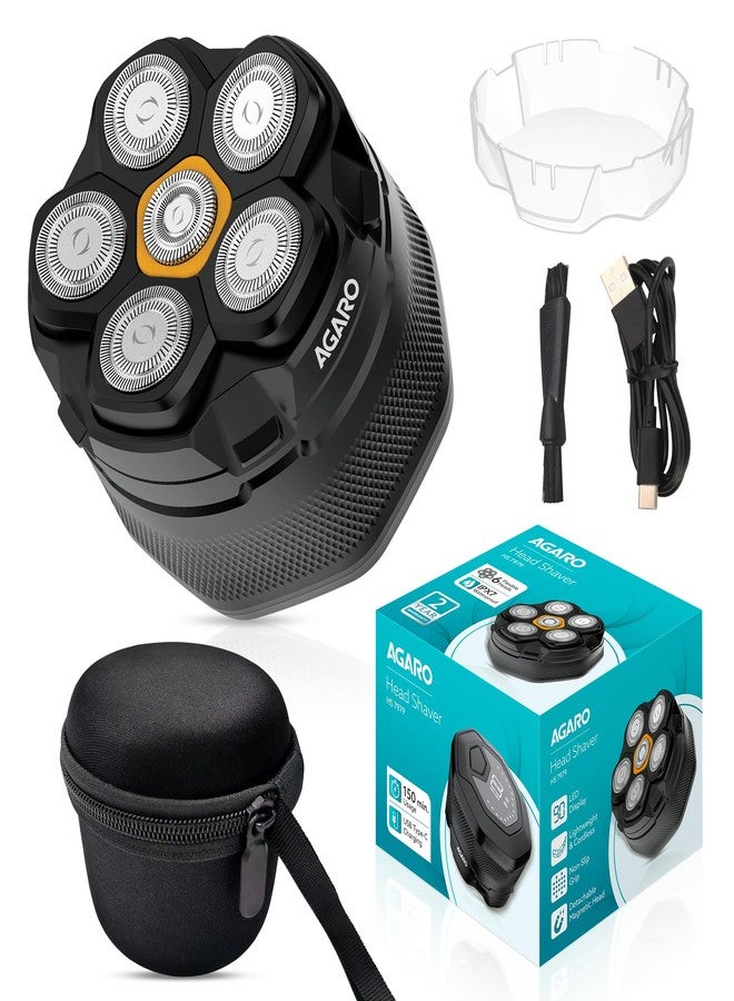 أغارو ماكينة حلاقة الرأس AGARO HS7979، للرجال الصلع، 6 رؤوس مرنة، ماكينة حلاقة رطبة/جافة، قابلة لإعادة الشحن، مقاومة للماء بمعيار IPX7، رؤوس قابلة للفصل - Image 1