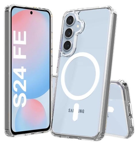 Magnetic Clear Case for Samsung S24 FE, Compatible with MagSafe, Shockproof Protection, Magnetic Phone Case for Samsung S24 FE