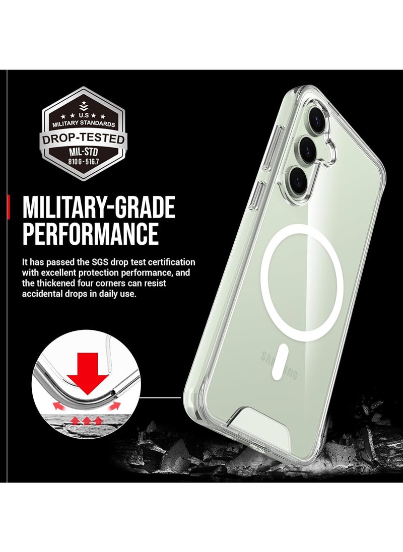 Denx - Magnetic Clear Case for Samsung S24 FE, Compatible with MagSafe, Shockproof Protection, Magnetic Phone Case for Samsung S24 FE - Image 1