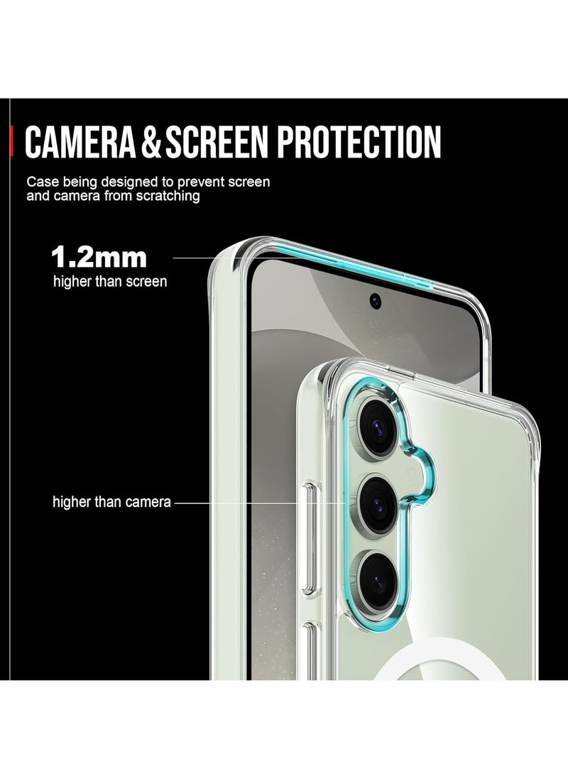 Denx - Magnetic Clear Case for Samsung S24 FE, Compatible with MagSafe, Shockproof Protection, Magnetic Phone Case for Samsung S24 FE - Image 1