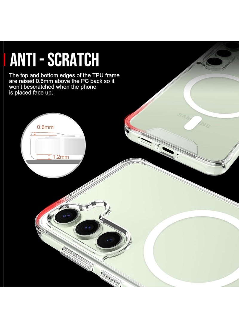 Denx - Magnetic Clear Case for Samsung S24 FE, Compatible with MagSafe, Shockproof Protection, Magnetic Phone Case for Samsung S24 FE - Image 1