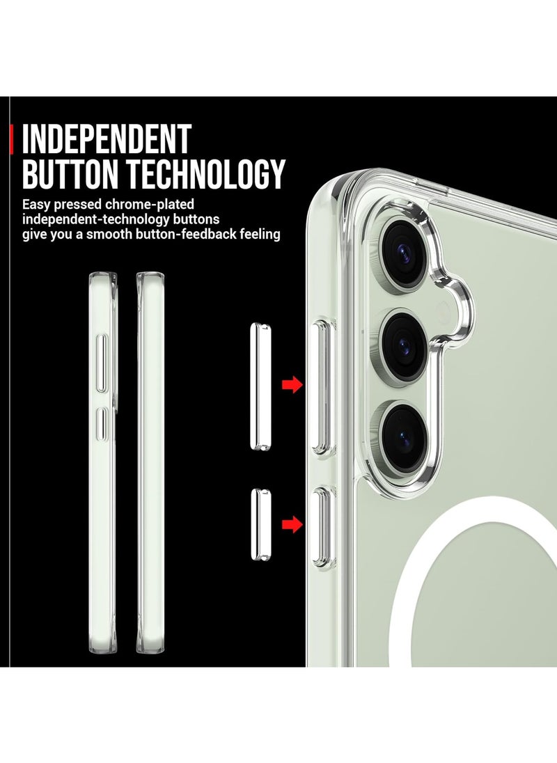 Denx - Magnetic Clear Case for Samsung S24 FE, Compatible with MagSafe, Shockproof Protection, Magnetic Phone Case for Samsung S24 FE - Image 1
