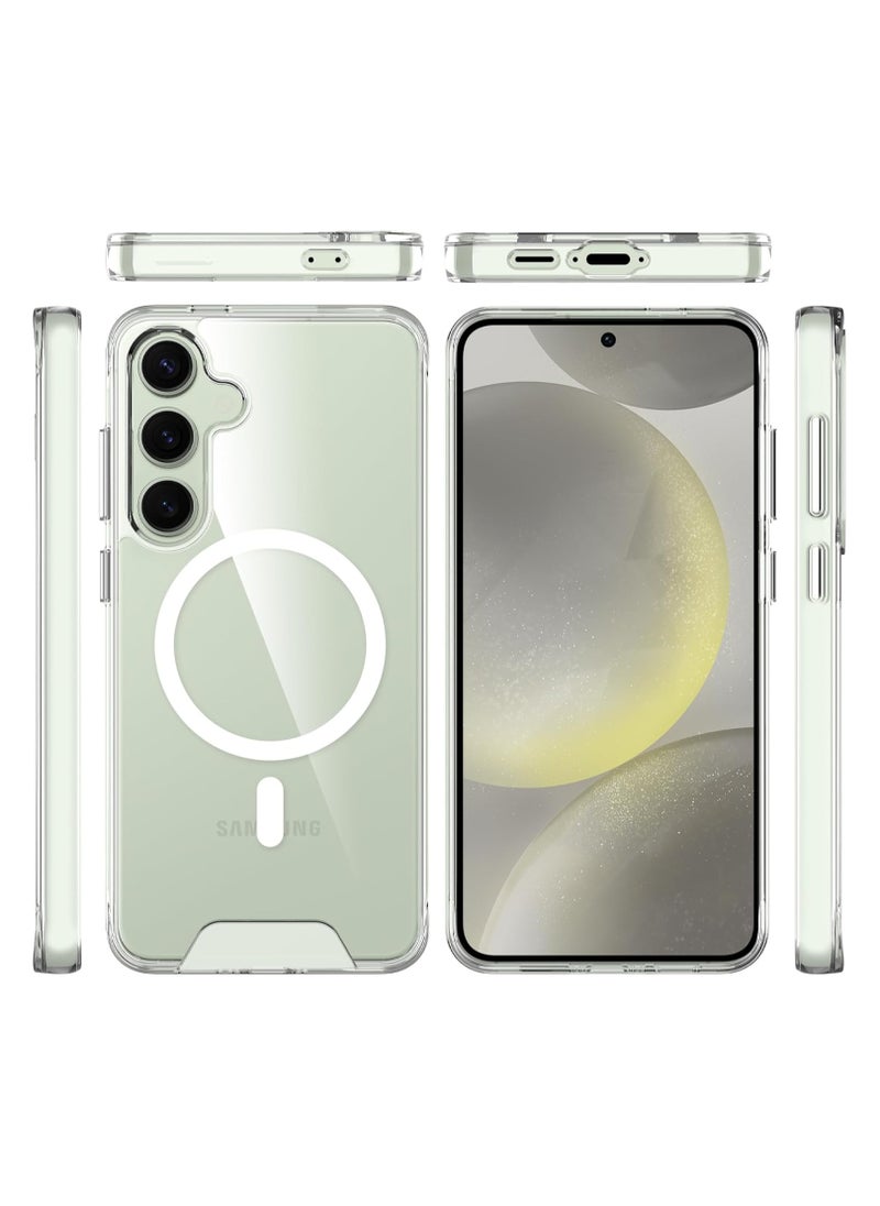 Denx - Magnetic Clear Case for Samsung S24 FE, Compatible with MagSafe, Shockproof Protection, Magnetic Phone Case for Samsung S24 FE - Image 1