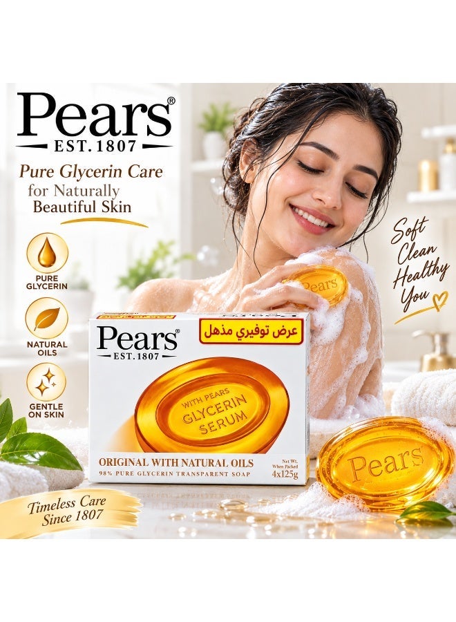 Pears Original Soap with Natural Oils, 125g × 4Pcs - Image 5