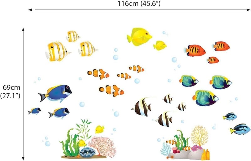 BPA ملصقات حائط سمك الشعاب المرجانية القابلة للإزالة واللصق من BPA - Image 5