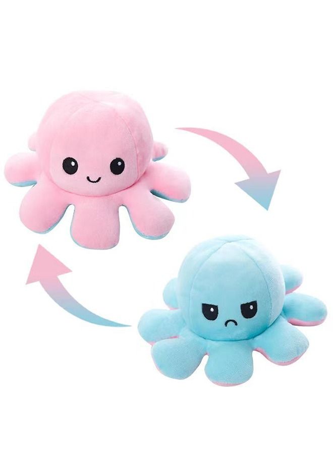 general Flip octopus doll octopus doll double face angry happy flip doll throw pillow plush toy gift - Image 2