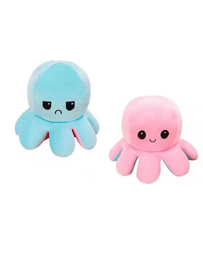 general Flip octopus doll octopus doll double face angry happy flip doll throw pillow plush toy gift - Image 3