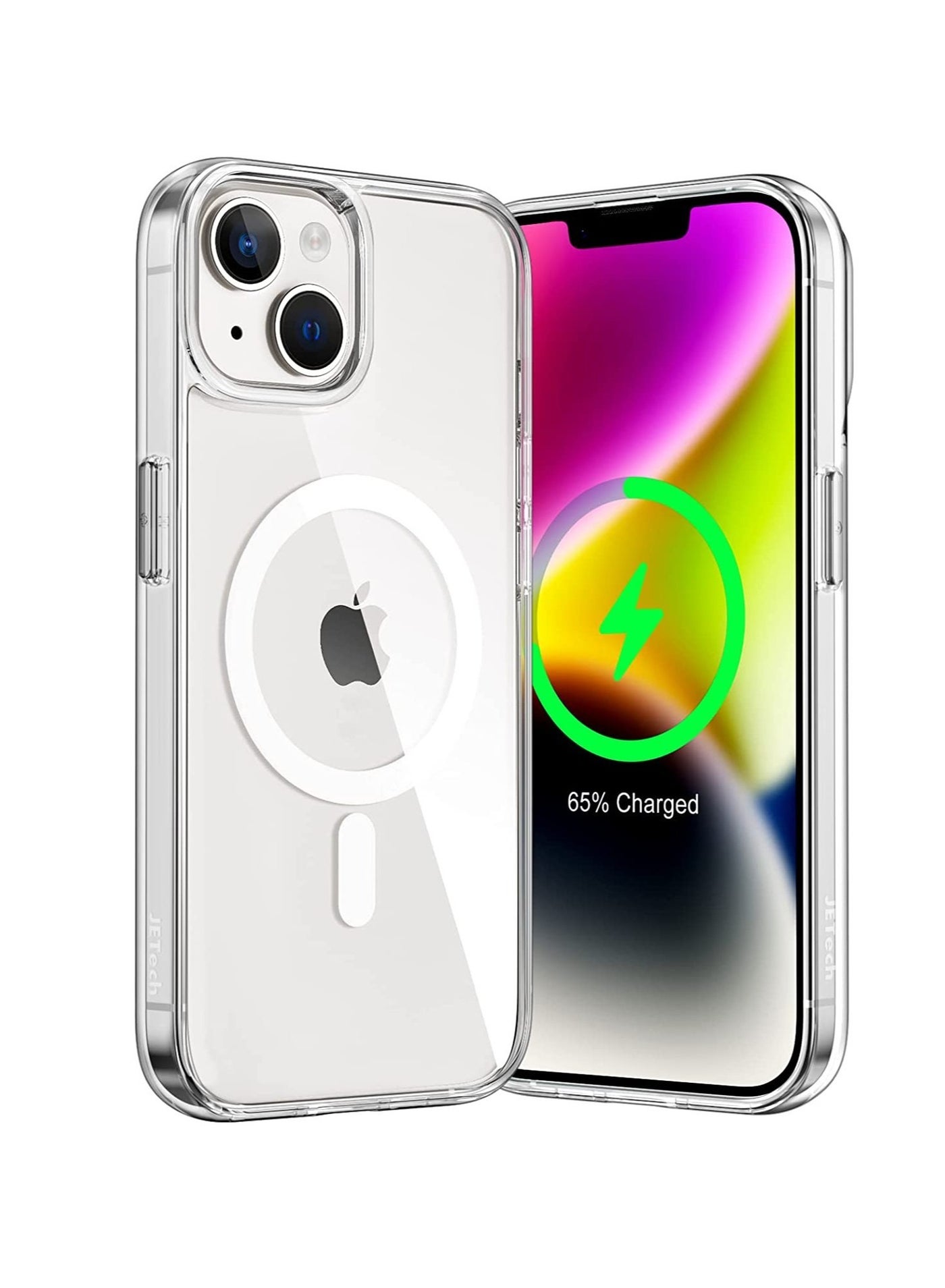 DUSALA Classic Hybrid Magnetic Case with Halo Lock Compatible with IPhone 14 Plus Compatible with Mag Safe Shockproof Military Grade Protection Scratch Resistant Back(Clear)