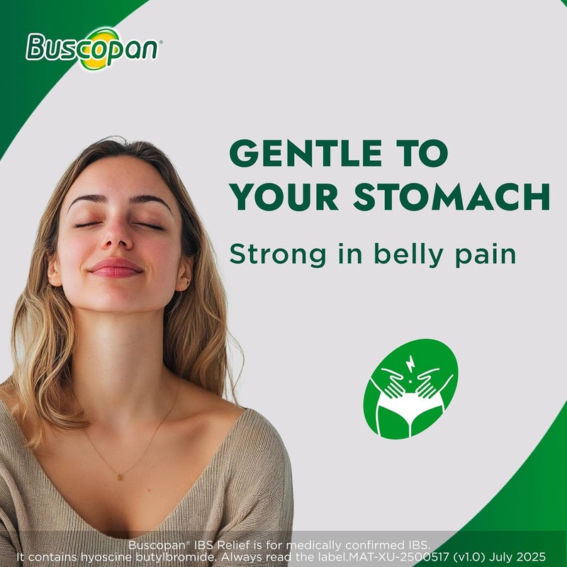 Buscopan Targets the Source of Belly Pain Cramps Discomfort Starts to work in 15 minutes 20 Tablets Relief from Stomach Pain Cramps Discomfort - Image 5